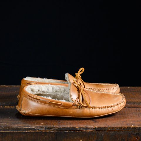 View photo of Oak Street Bootmakers Shearling House Moc in Horween Natural Chromexcel