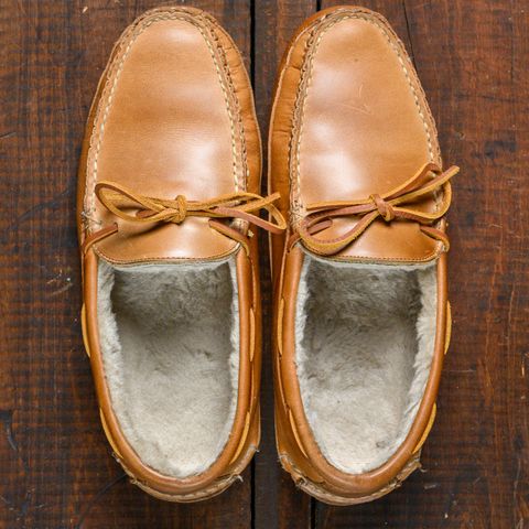 View photo of Oak Street Bootmakers Shearling House Moc in Horween Natural Chromexcel