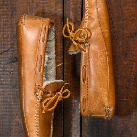 View photo of Oak Street Bootmakers Shearling House Moc in Horween Natural Chromexcel