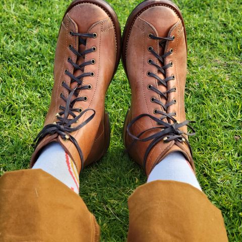 Flame Panda Monkey Boot in Maryam Natural Horsebutt