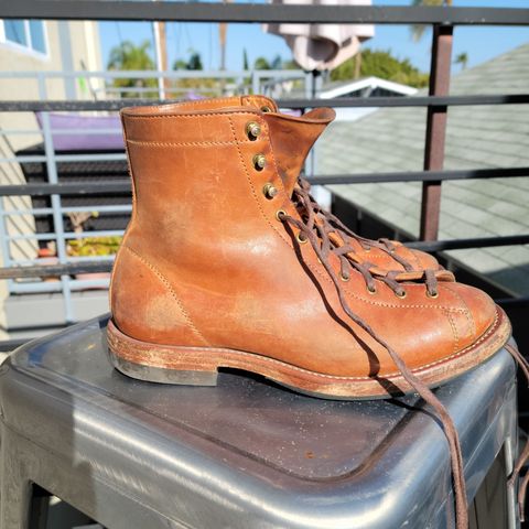 View photo of Flame Panda Monkey Boot in Maryam Natural Horsebutt