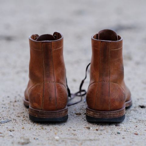 View photo of Flame Panda Monkey Boot in Maryam Natural Horsebutt