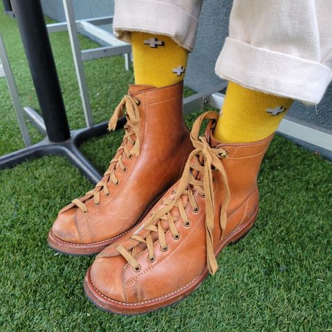 Flame Panda Monkey Boot in Maryam Natural Horsebutt