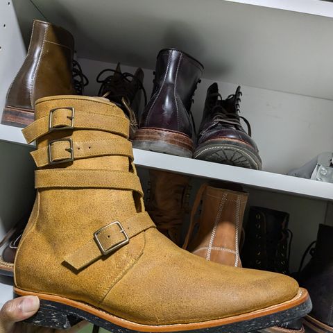 Briselblack The Hanker Tanker Boots in Indonesian Honey Waxed Flesh