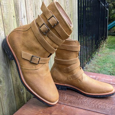 Briselblack The Hanker Tanker Boots in Indonesian Honey Waxed Flesh