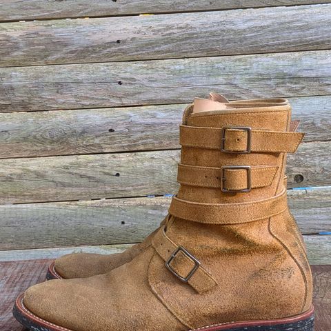 Briselblack The Hanker Tanker Boots in Indonesian Honey Waxed Flesh