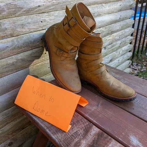 Briselblack The Hanker Tanker Boots in Indonesian Honey Waxed Flesh