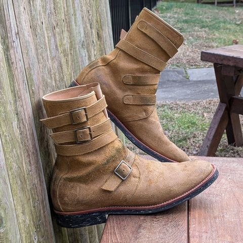 Briselblack The Hanker Tanker Boots in Indonesian Honey Waxed Flesh