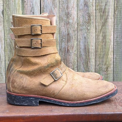 Briselblack The Hanker Tanker Boots in Indonesian Honey Waxed Flesh