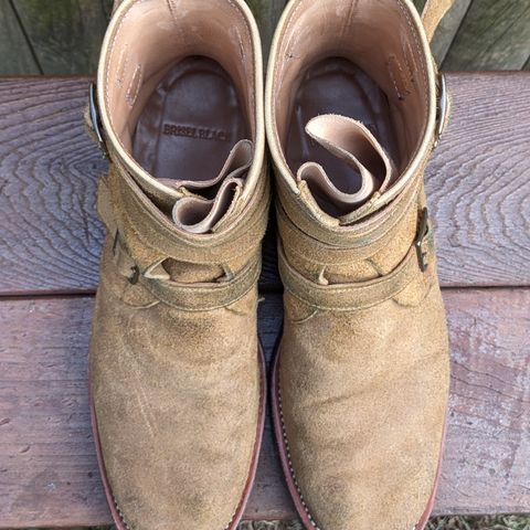 Briselblack The Hanker Tanker Boots in Indonesian Honey Waxed Flesh