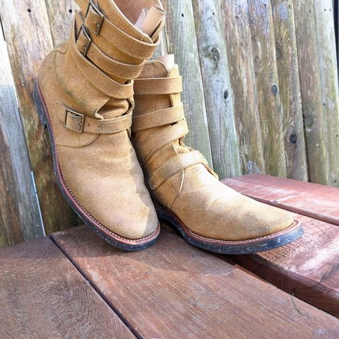 Briselblack The Hanker Tanker Boots in Indonesian Honey Waxed Flesh