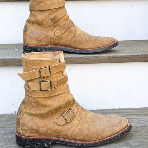Briselblack The Hanker Tanker Boots in Indonesian Honey Waxed Flesh