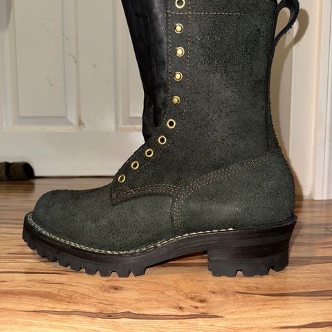 Viberg 155 Smokejumper Work Boot in Black Rough Out
