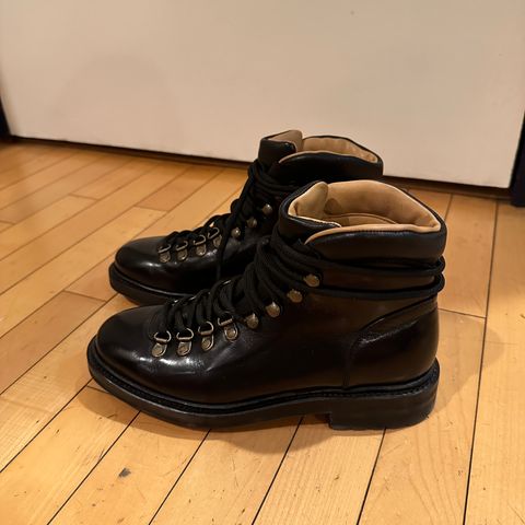 Meermin Hiking Boot in D'Annonay Black Calf
