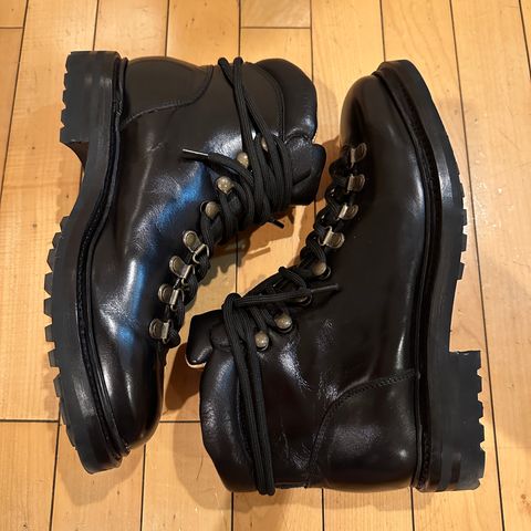 Meermin Hiking Boot in D'Annonay Black Calf