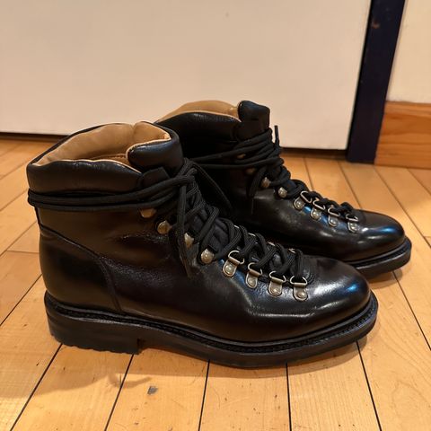Meermin Hiking Boot in D'Annonay Black Calf