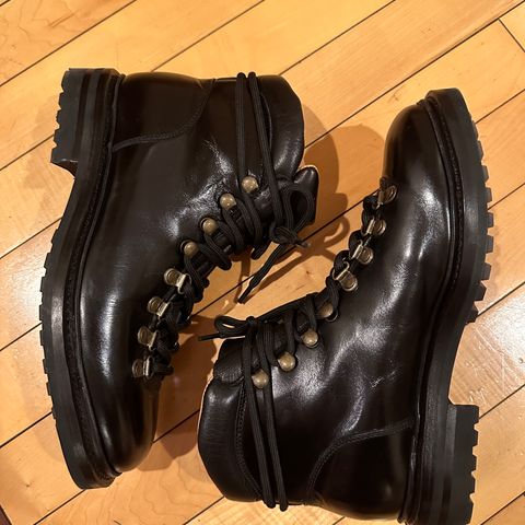 Meermin Hiking Boot in D'Annonay Black Calf