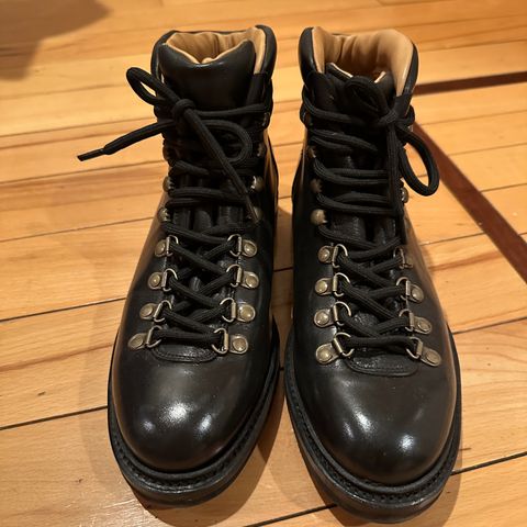 Meermin Hiking Boot in D'Annonay Black Calf