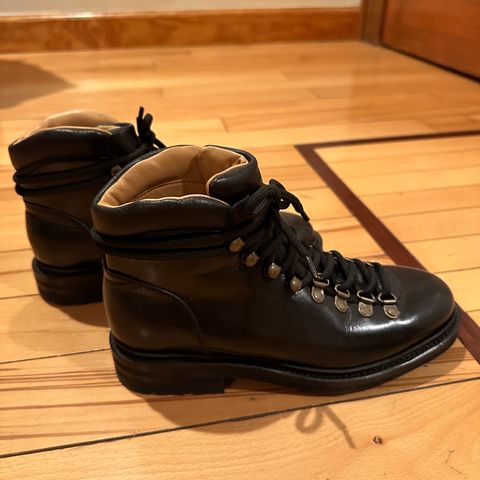 Meermin Hiking Boot in D'Annonay Black Calf