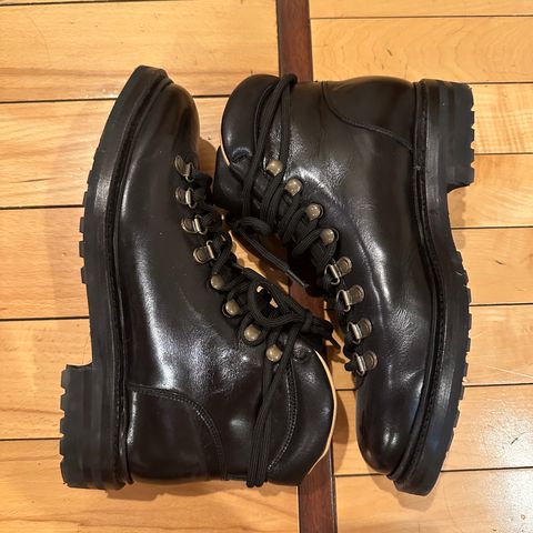 Meermin Hiking Boot in D'Annonay Black Calf
