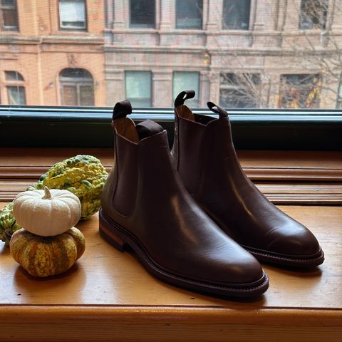 Meermin Chelsea Boot in Rust Waxy Calf