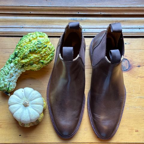 Meermin Chelsea Boot in Rust Waxy Calf