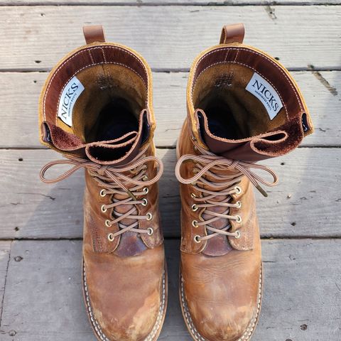 Nicks Traveler in Horween Orange Predator