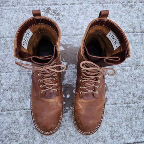 Nicks Traveler in Horween Orange Predator