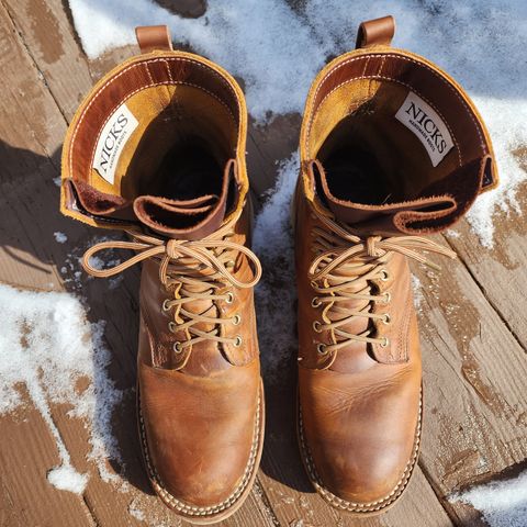 Nicks Traveler in Horween Orange Predator