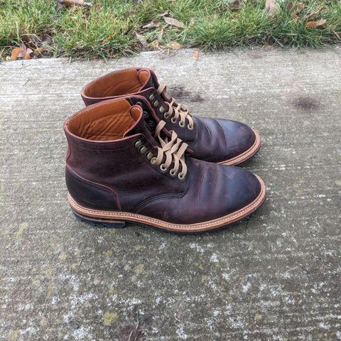View photo of Grant Stone Diesel Boot in C.F. Stead Dark Burgundy Classic Kudu