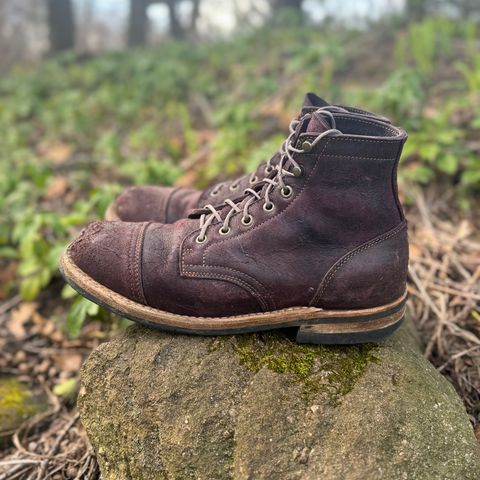 Truman Service Boot in C.F. Stead Black Burgundy Rambler
