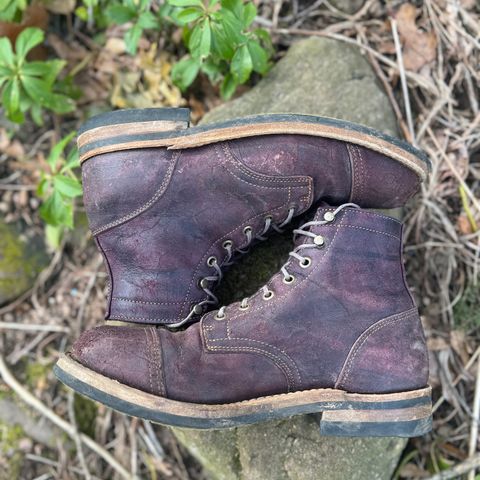 Truman Service Boot in C.F. Stead Black Burgundy Rambler