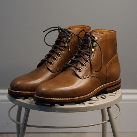 View photo of Grant Stone Nora Boot in Horween Dune Chromexcel