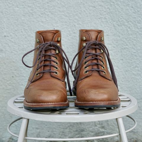 View photo of Grant Stone Nora Boot in Horween Dune Chromexcel