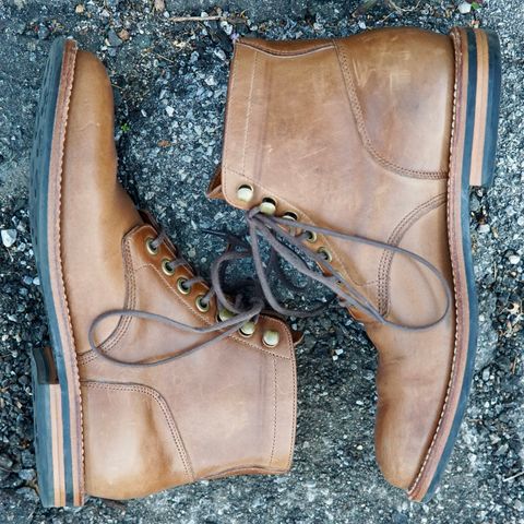 View photo of Grant Stone Nora Boot in Horween Dune Chromexcel