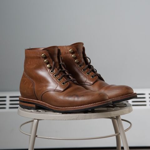 View photo of Grant Stone Nora Boot in Horween Dune Chromexcel