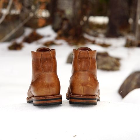 View photo of Grant Stone Nora Boot in Horween Dune Chromexcel