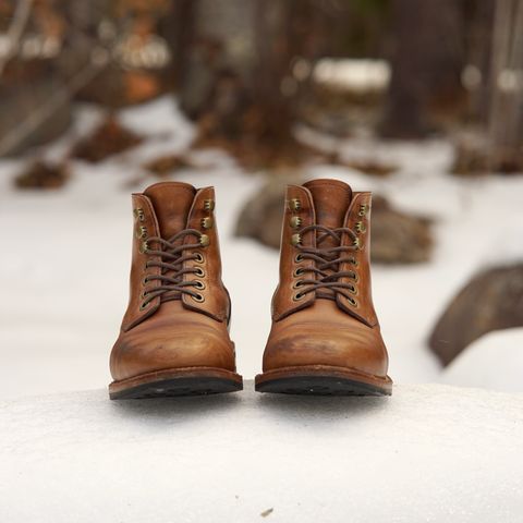 View photo of Grant Stone Nora Boot in Horween Dune Chromexcel