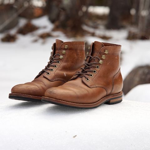 View photo of Grant Stone Nora Boot in Horween Dune Chromexcel