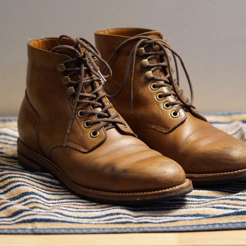 View photo of Grant Stone Nora Boot in Horween Dune Chromexcel