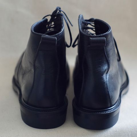 View photo of Unmarked All Purpose Boots in Cisne Black Vegetable-Tanned Bison