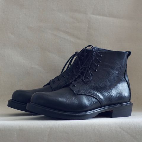 View photo of Unmarked All Purpose Boots in Cisne Black Vegetable-Tanned Bison