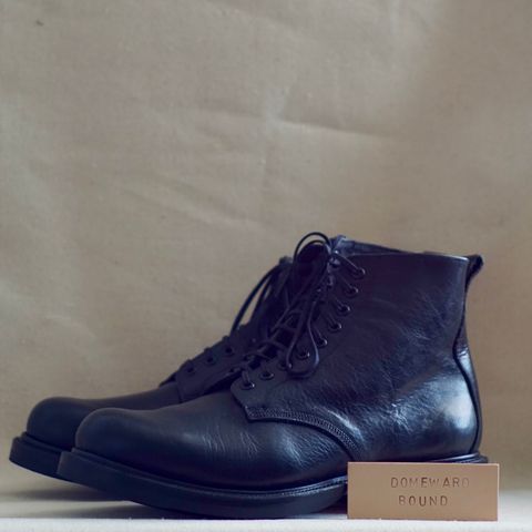 View photo of Unmarked All Purpose Boots in Cisne Black Vegetable-Tanned Bison