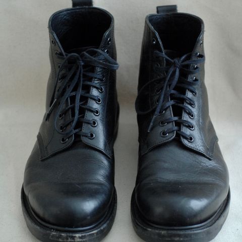 View photo of Unmarked All Purpose Boots in Cisne Black Vegetable-Tanned Bison