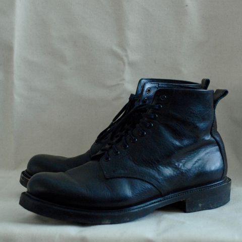 View photo of Unmarked All Purpose Boots in Cisne Black Vegetable-Tanned Bison