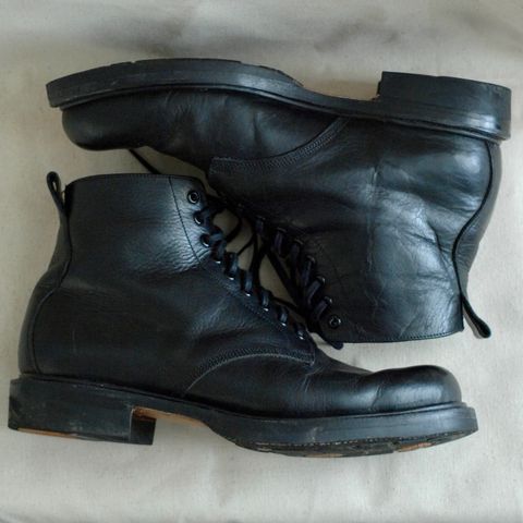 View photo of Unmarked All Purpose Boots in Cisne Black Vegetable-Tanned Bison