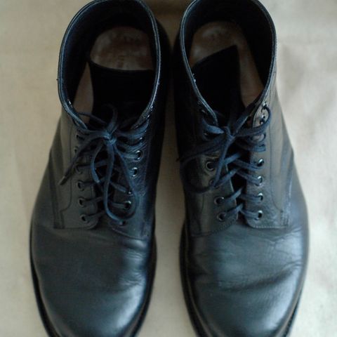 View photo of Unmarked All Purpose Boots in Cisne Black Vegetable-Tanned Bison