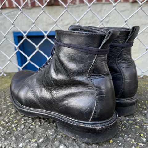 View photo of Unmarked All Purpose Boots in Cisne Black Vegetable-Tanned Bison