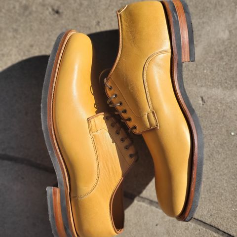 Viberg Derby Shoe in Shinki Camel Latigo Horsehide