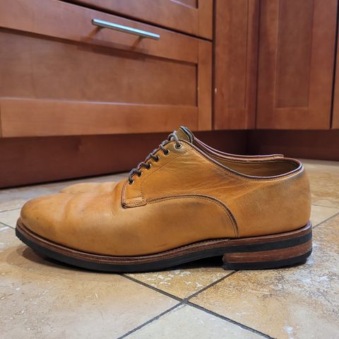Viberg Derby Shoe in Shinki Camel Latigo Horsehide